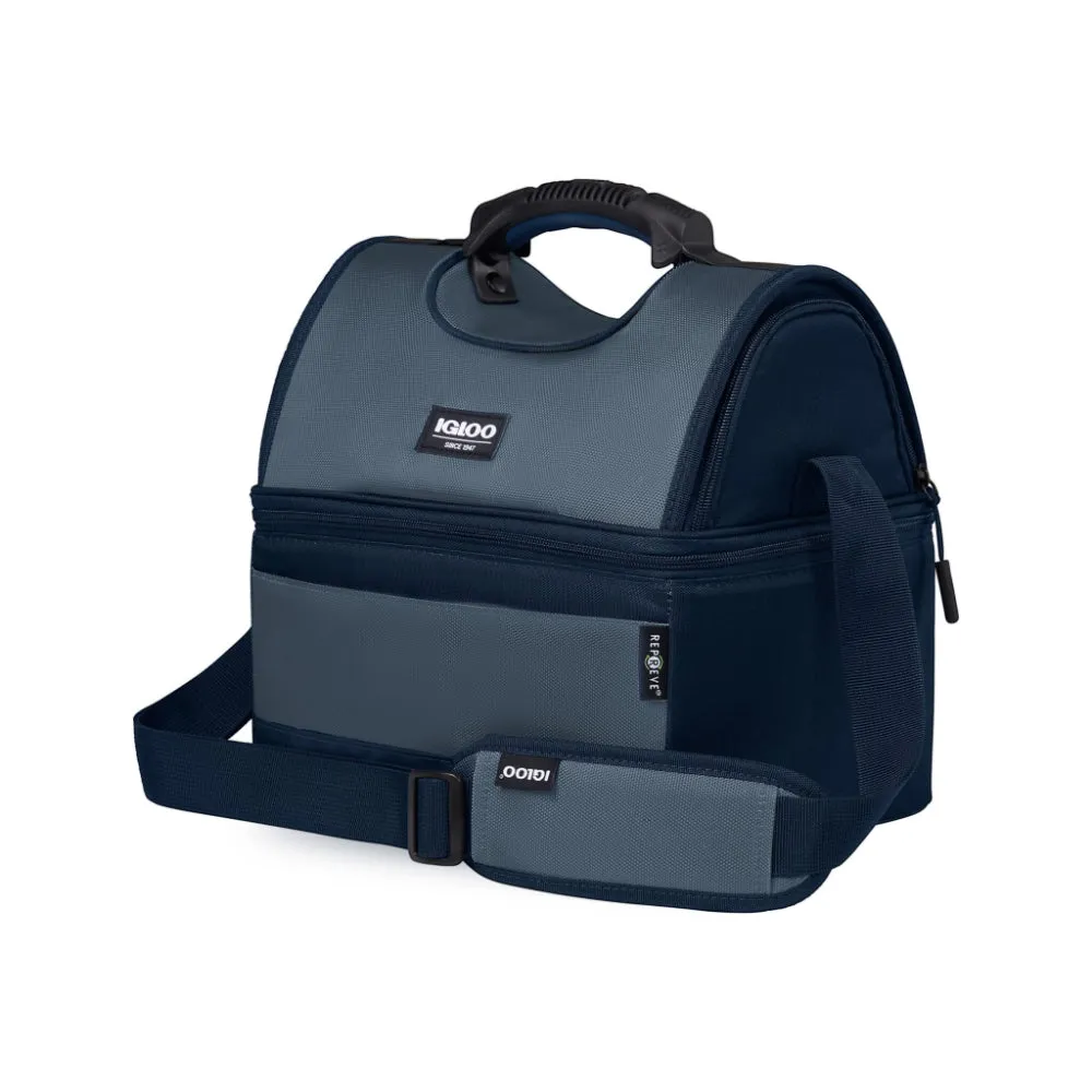 00066114-Igloo-16-Can Dual Compartment Insulated Gripper Lunch Bag - Blue