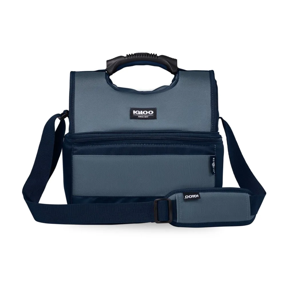 00066114-Igloo-16-Can Dual Compartment Insulated Gripper Lunch Bag - Blue