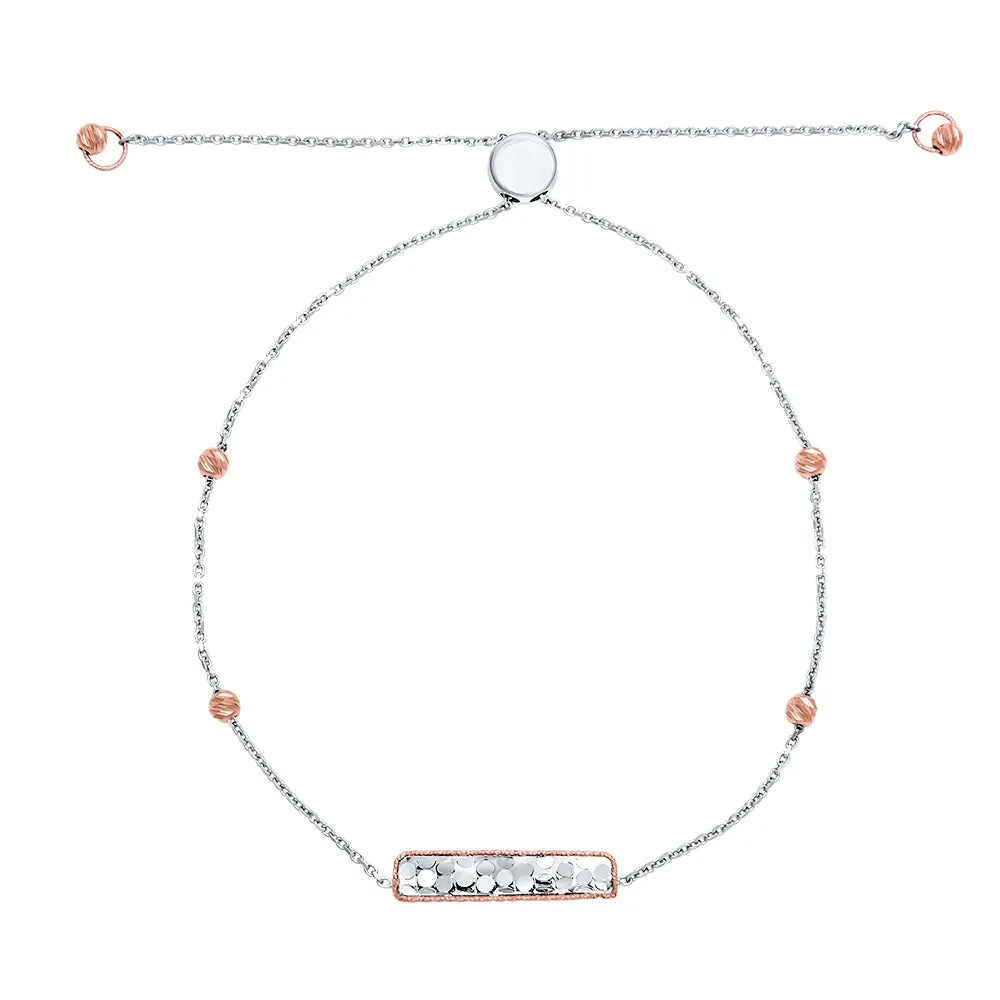 14K TT TEXTURED BAR ADJ BR (14K-BR978)