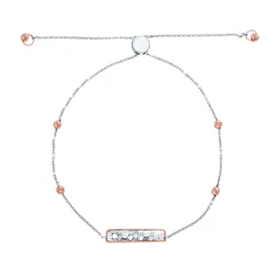 14K TT TEXTURED BAR ADJ BR (14K-BR978)