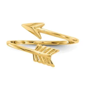 14k Yellow Gold Adjustable Arrow Ring