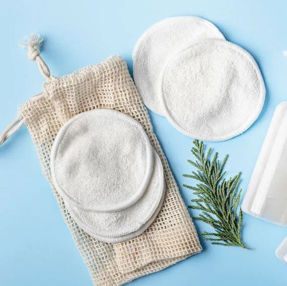 16 pads with 3 layers 100% Cotton Reusable Organic make up Remover and Facial cleaning pads. Made for parashuteHome.