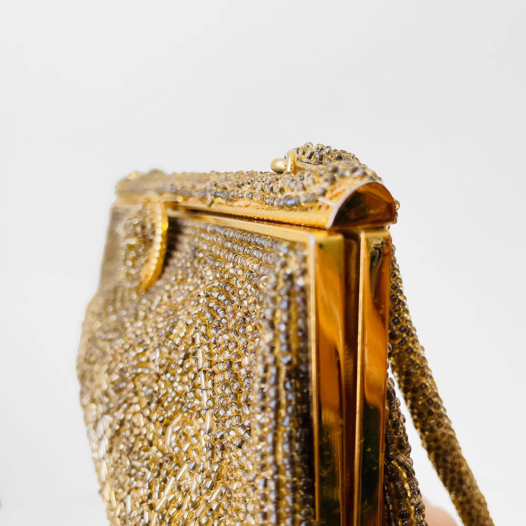 1960s Golden Beaded Evening Bag