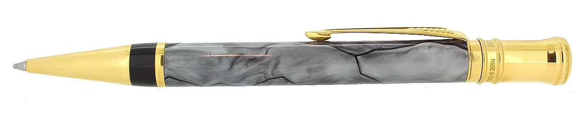 1989 PARKER DUOFOLD GREY PEARL BALLPOINT PEN MINT NEW IN BOX MADE IN UK