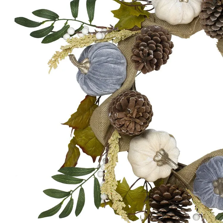 24" Unlit Pumpkins Foliage Grapevine Artificial Thanksgiving Wreath