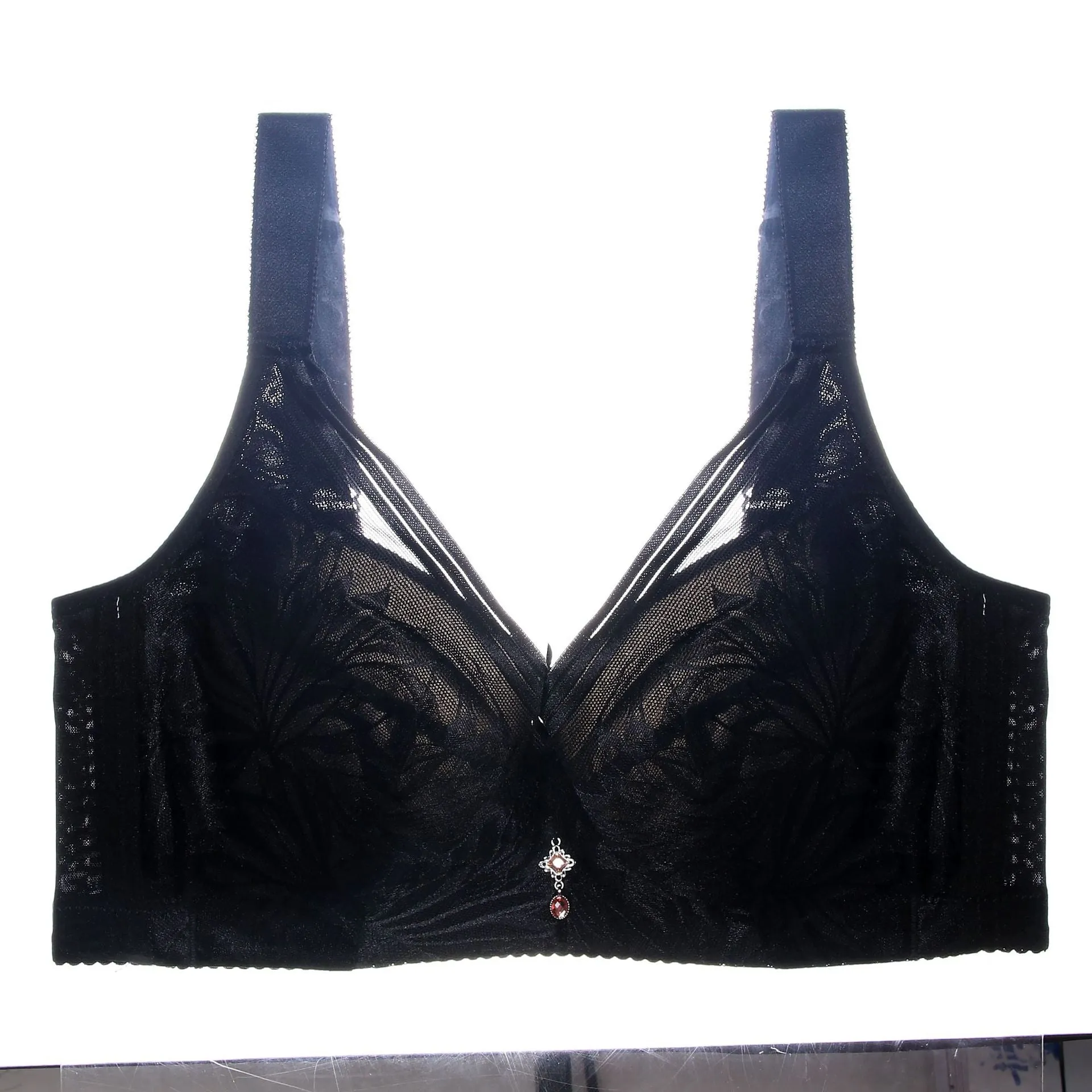 250 pounds fat mm large size full cup big chest small breathable adjustment women's underwear side breasts bra