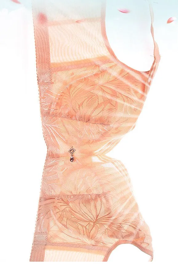 250 pounds fat mm large size full cup big chest small breathable adjustment women's underwear side breasts bra