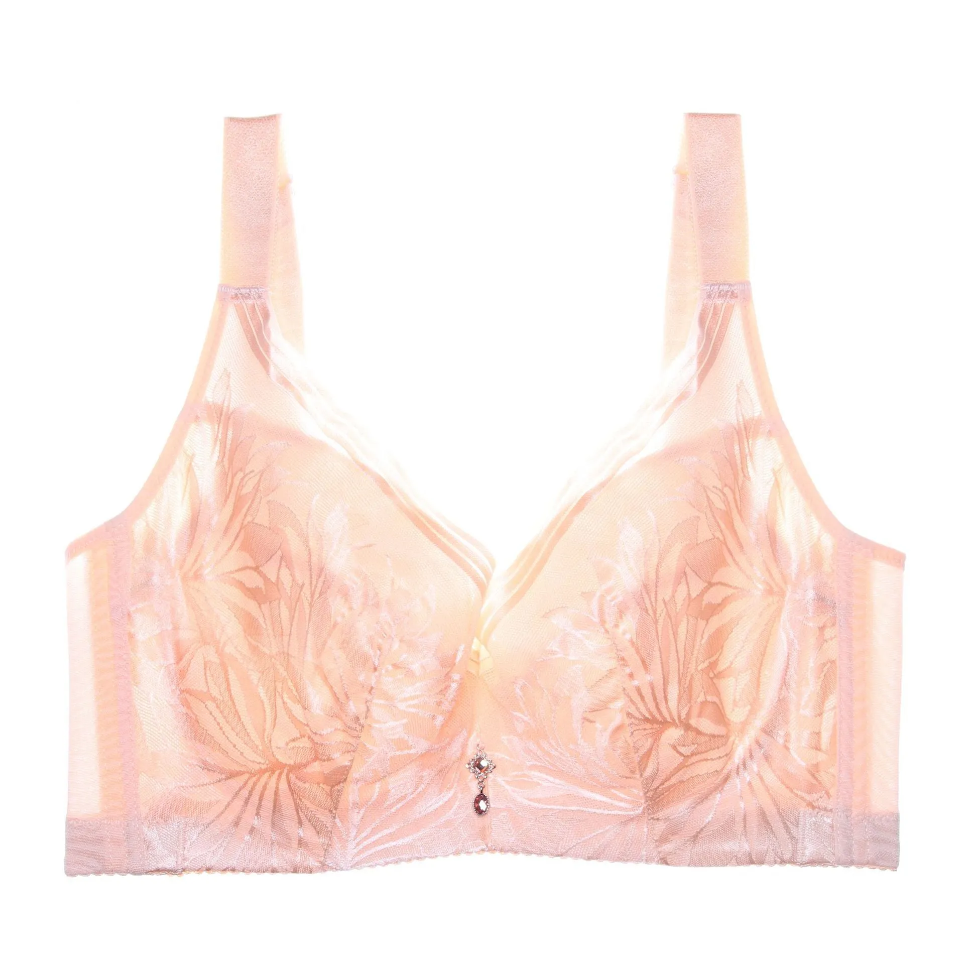 250 pounds fat mm large size full cup big chest small breathable adjustment women's underwear side breasts bra