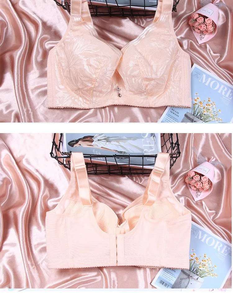 250 pounds fat mm large size full cup big chest small breathable adjustment women's underwear side breasts bra