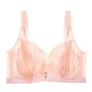 250 pounds fat mm large size full cup big chest small breathable adjustment women's underwear side breasts bra