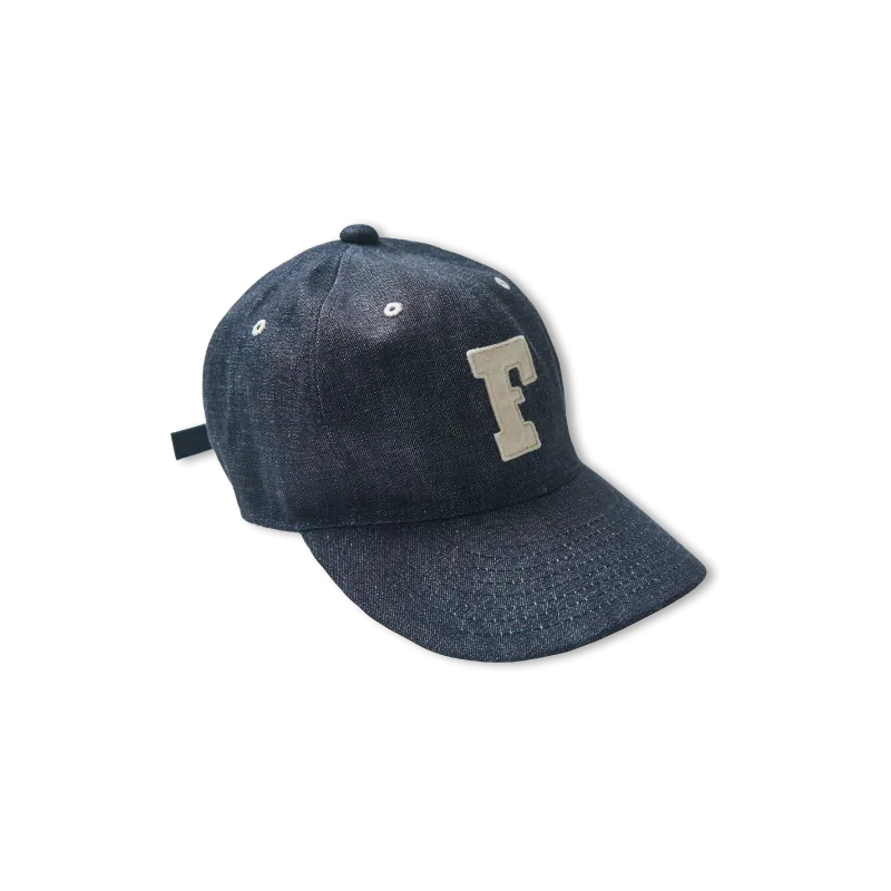 6843 - 6 Panel Denim Baseball  'F' Cap -