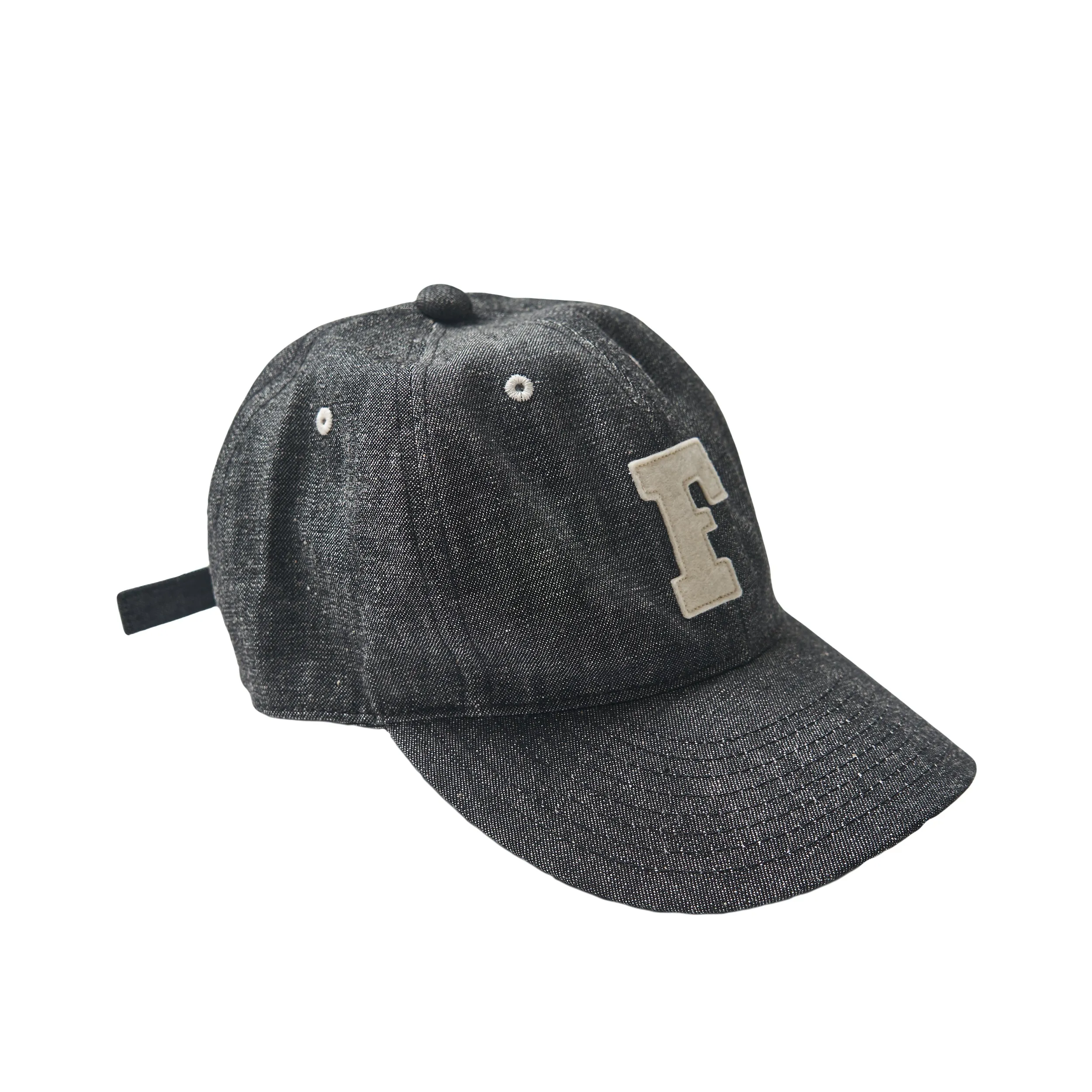 6843 - 6 Panel Denim Baseball  'F' Cap -