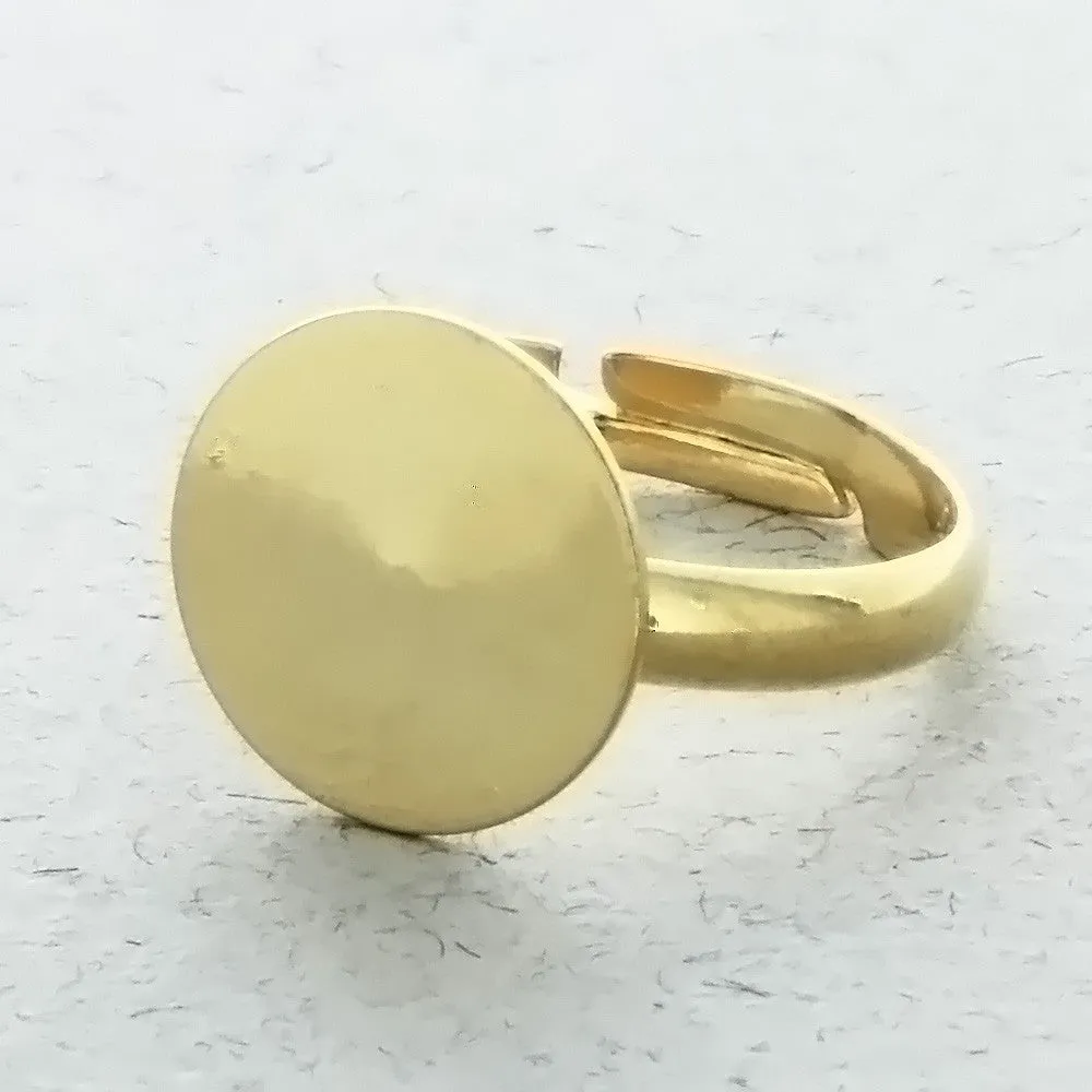 Adjustable Band Cabocon Mount Glue-On Ring