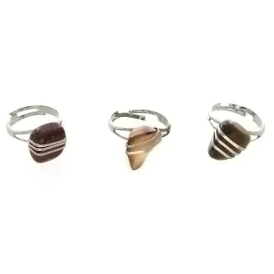 ADJUSTABLE BAND GEMSTONE NUGGET RING