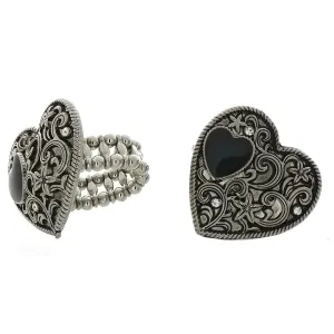 ADJUSTABLE STRETCH EPOXY HEART RING