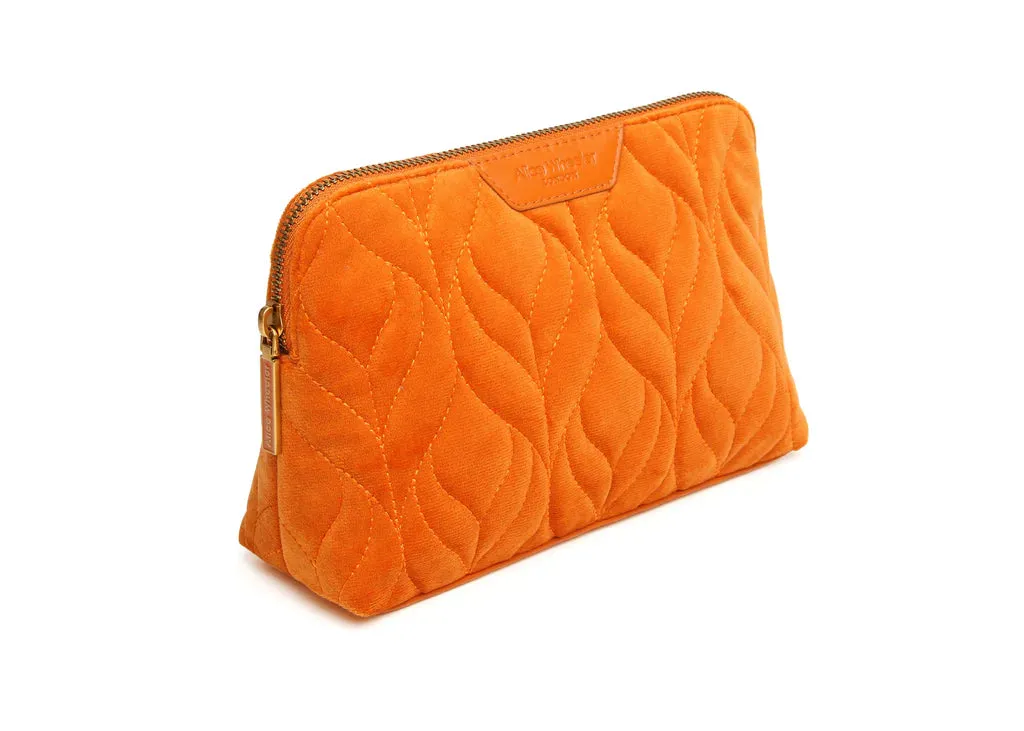 Alice Wheeler Velvet Make Up Bag - Orange
