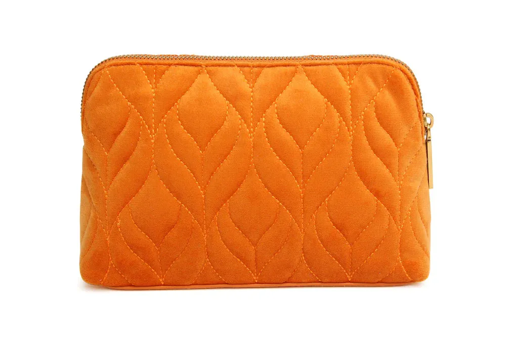 Alice Wheeler Velvet Make Up Bag - Orange