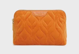 Alice Wheeler Velvet Make Up Bag - Orange