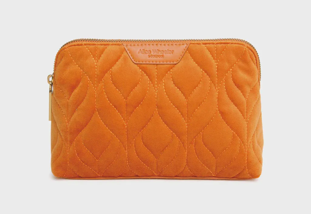 Alice Wheeler Velvet Make Up Bag - Orange