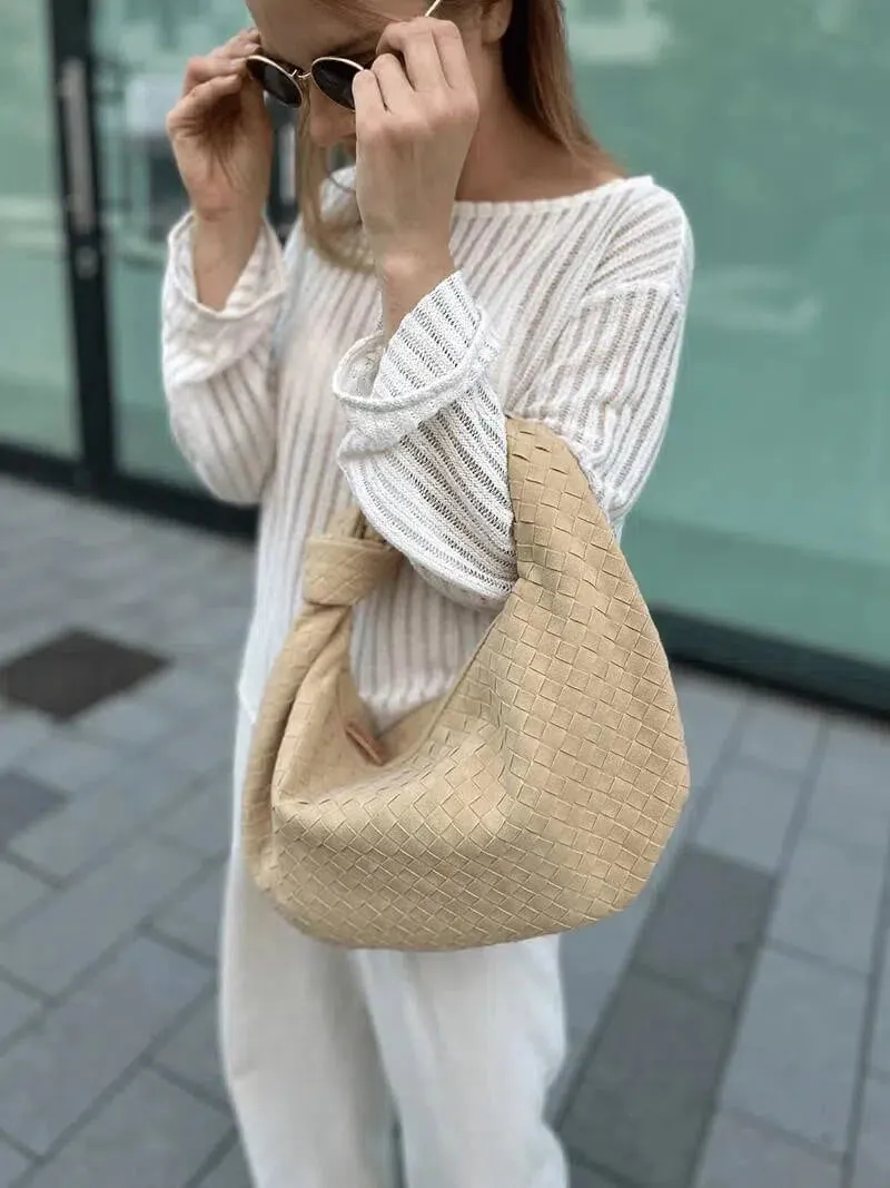 Amara – Autumn-inspired woven design – Suede handbag