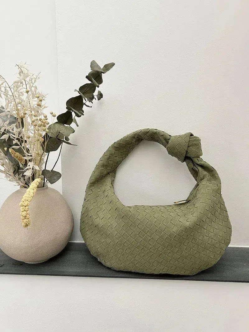 Amara – Autumn-inspired woven design – Suede handbag
