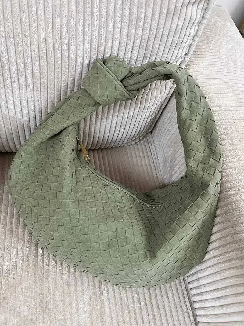 Amara – Autumn-inspired woven design – Suede handbag