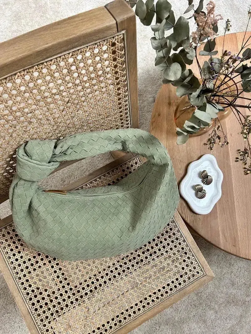 Amara – Autumn-inspired woven design – Suede handbag
