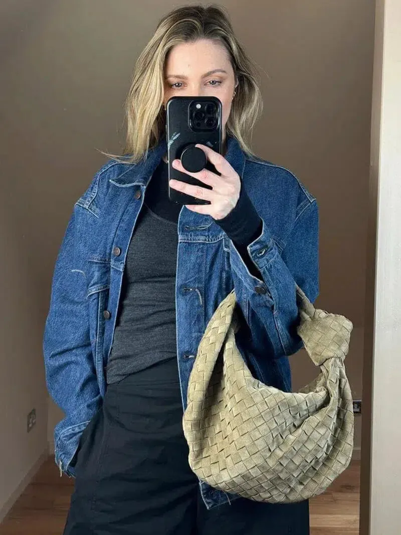 Amara – Autumn-inspired woven design – Suede handbag