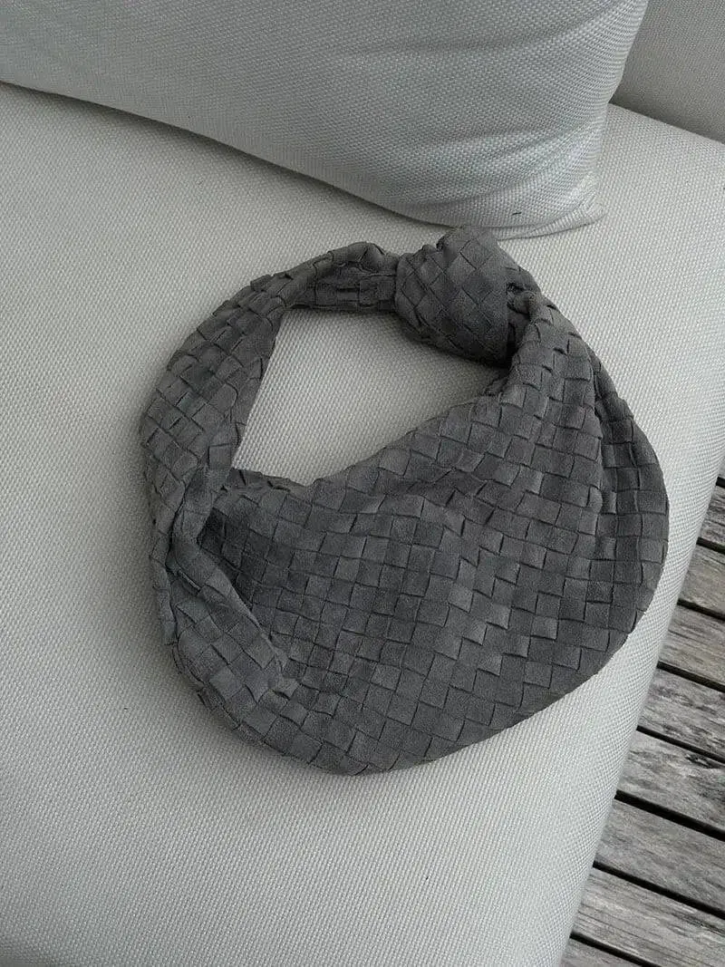 Amara – Autumn-inspired woven design – Suede handbag