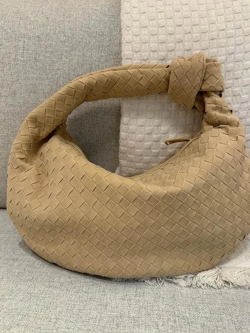 Amara – Autumn-inspired woven design – Suede handbag