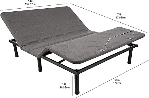 Amazon Basics Adjustable Bed Base with Head and Foot Incline, Remote Control - Queen