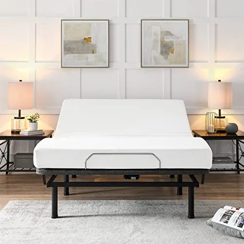 Amazon Basics Adjustable Bed Base with Head and Foot Incline, Remote Control - Queen