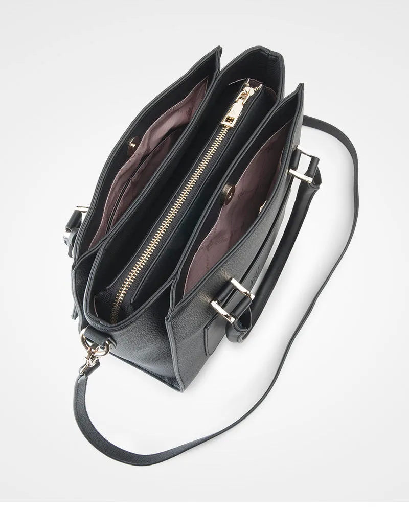 Angie Medium 3 Compartment Satchel Bag   Stripe Bag Strap