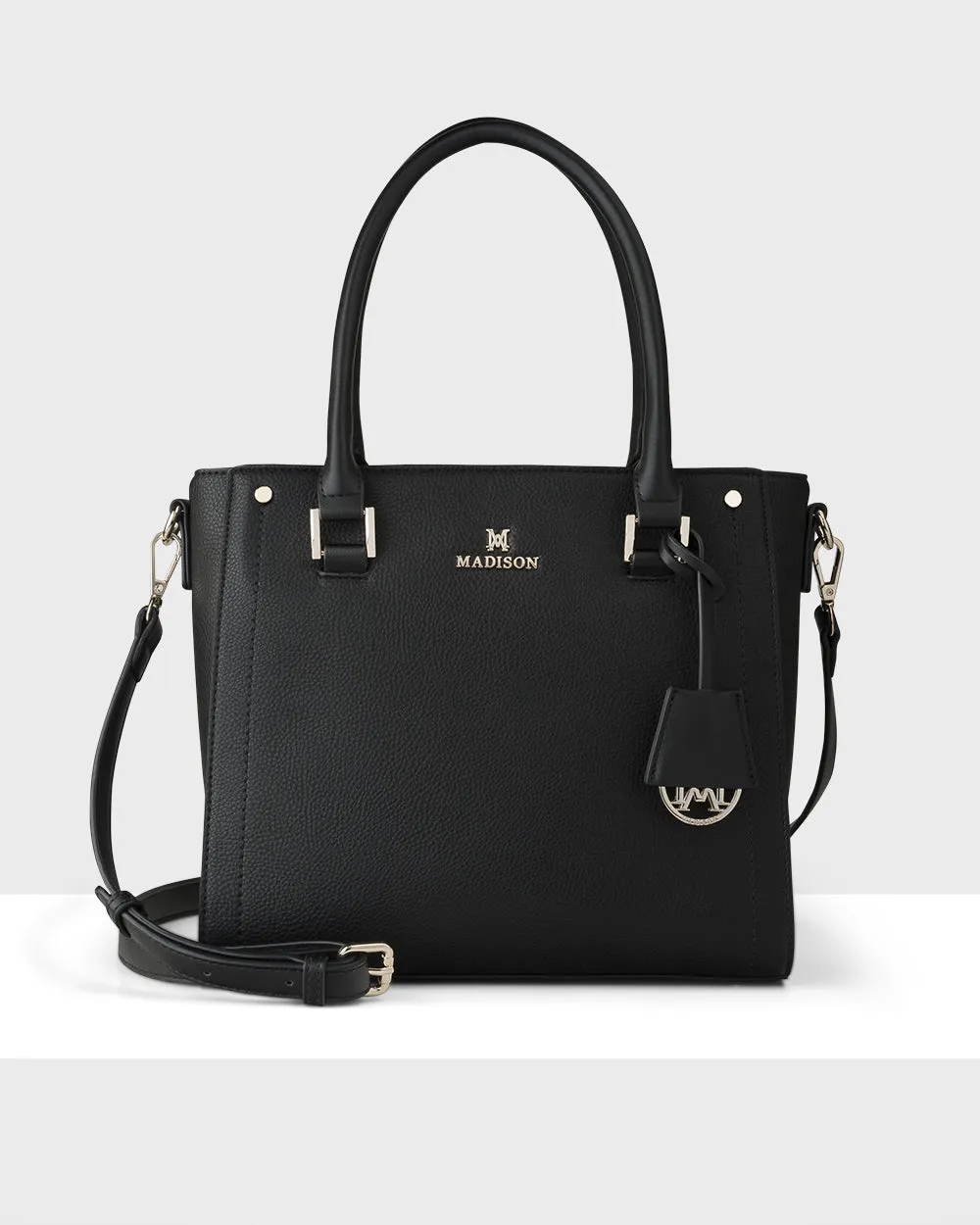 Angie Medium 3 Compartment Satchel Bag   Stripe Bag Strap
