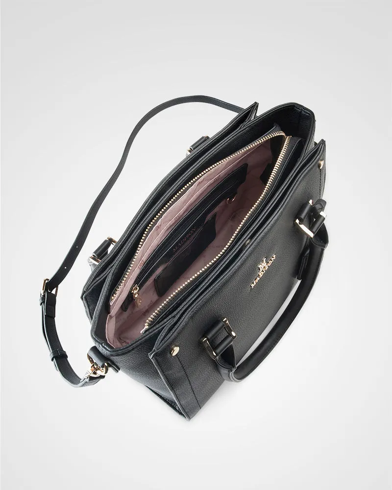 Angie Medium 3 Compartment Satchel Bag   Stripe Bag Strap