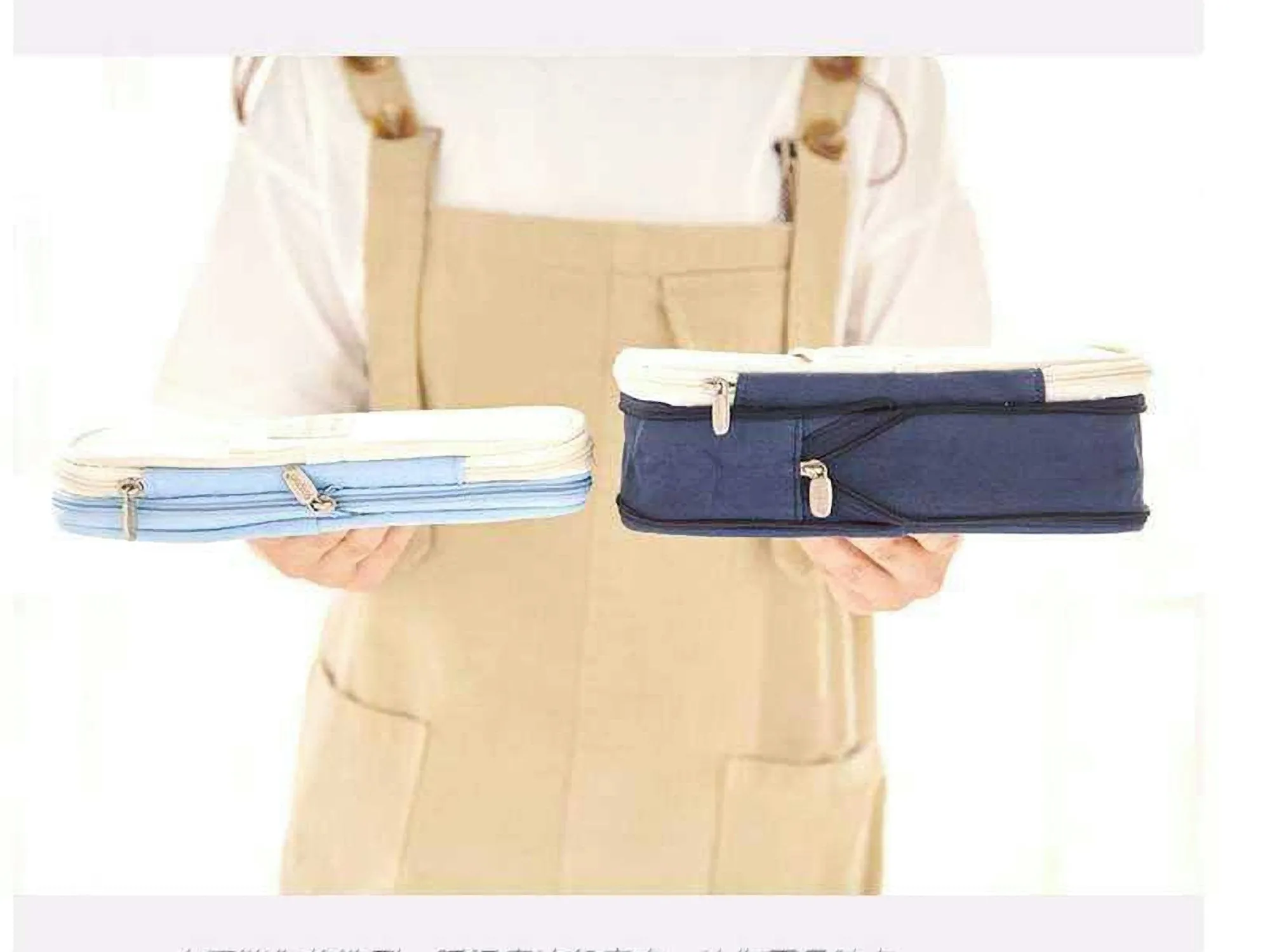ANGOO PINK Expandable Canvas Pen Case Pencil Case Expandable Case Storage Case
