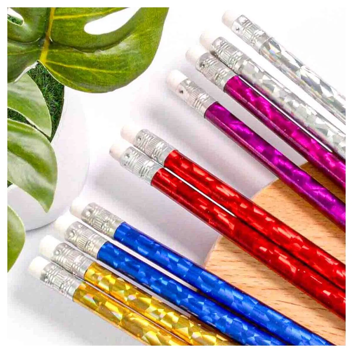 Artbox 10 Holographic HB Pencils with Eraser Tips