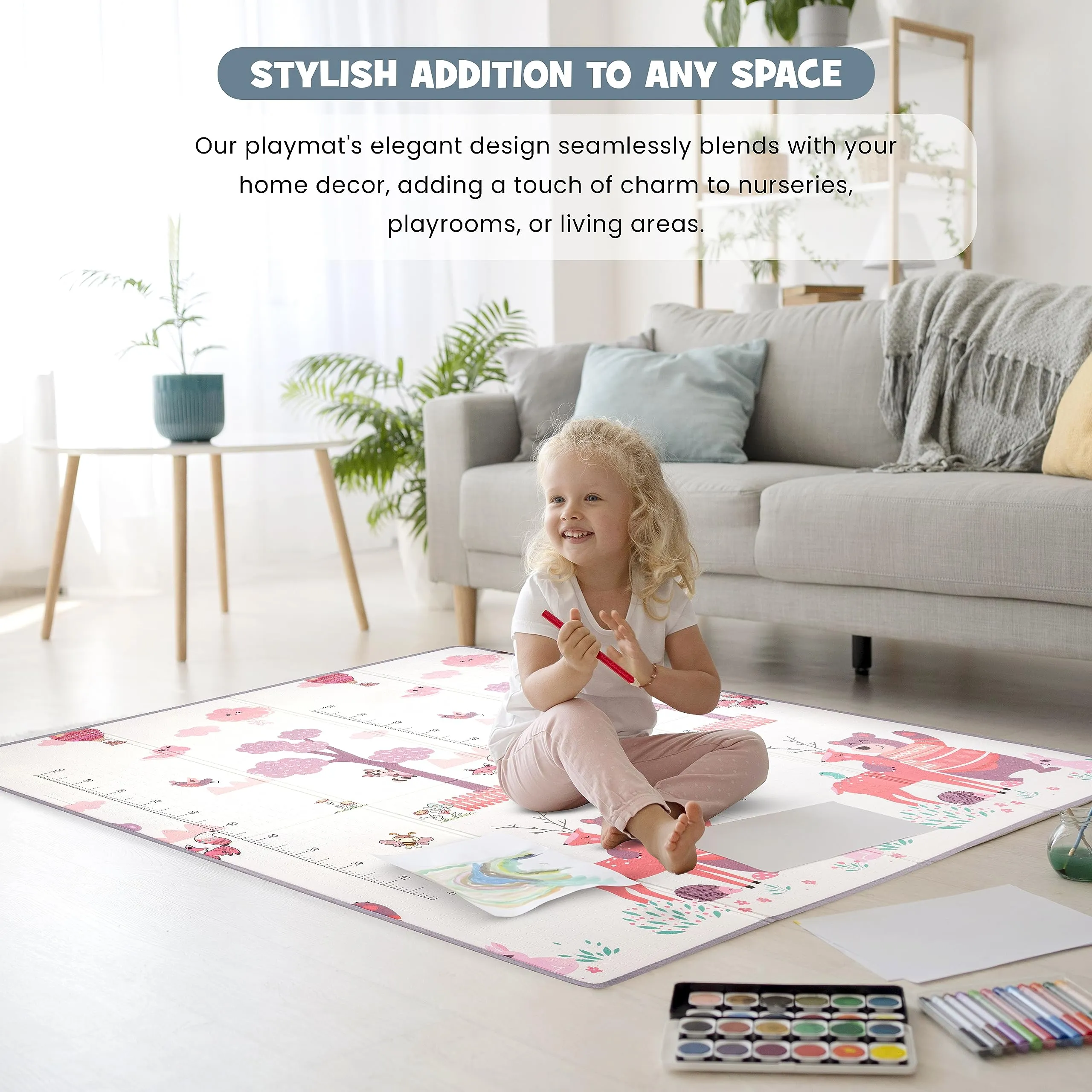 Baybee Crawling Foldable Kids Play Mat for Babies Size 180x150CM - Assorted Themes