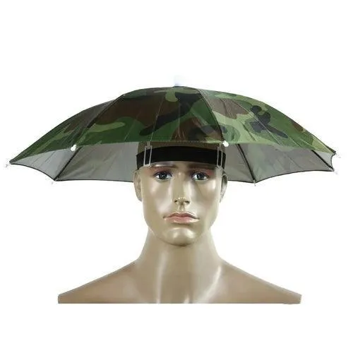 Best Portable Rain Umbrella Hat Army Green Foldable