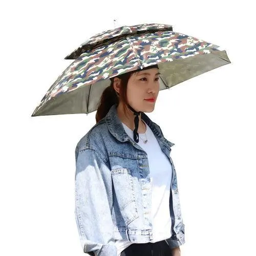 Best Portable Rain Umbrella Hat Army Green Foldable