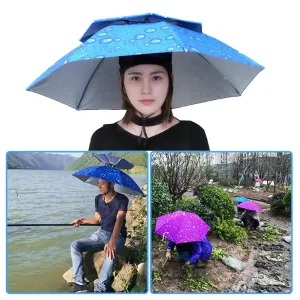 Best Portable Rain Umbrella Hat Army Green Foldable