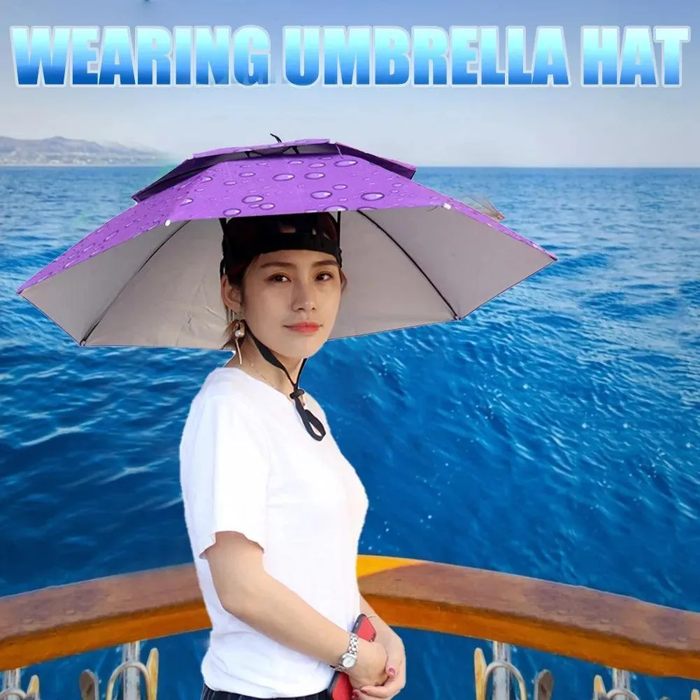 Best Portable Rain Umbrella Hat Army Green Foldable