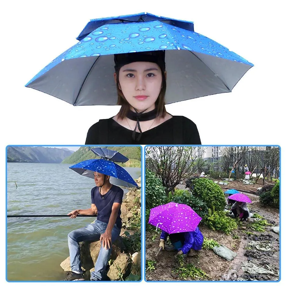 Best Portable Rain Umbrella Hat Army Green Foldable