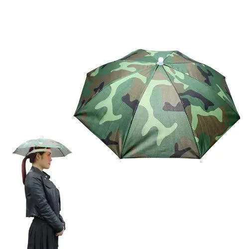 Best Portable Rain Umbrella Hat Army Green Foldable