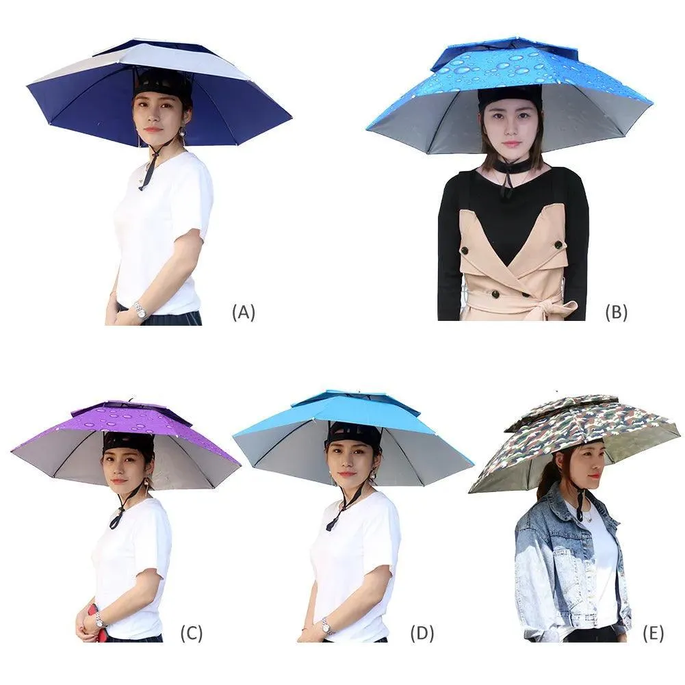 Best Portable Rain Umbrella Hat Army Green Foldable