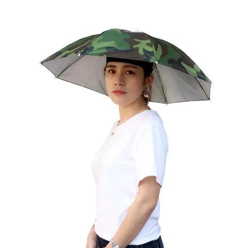 Best Portable Rain Umbrella Hat Army Green Foldable