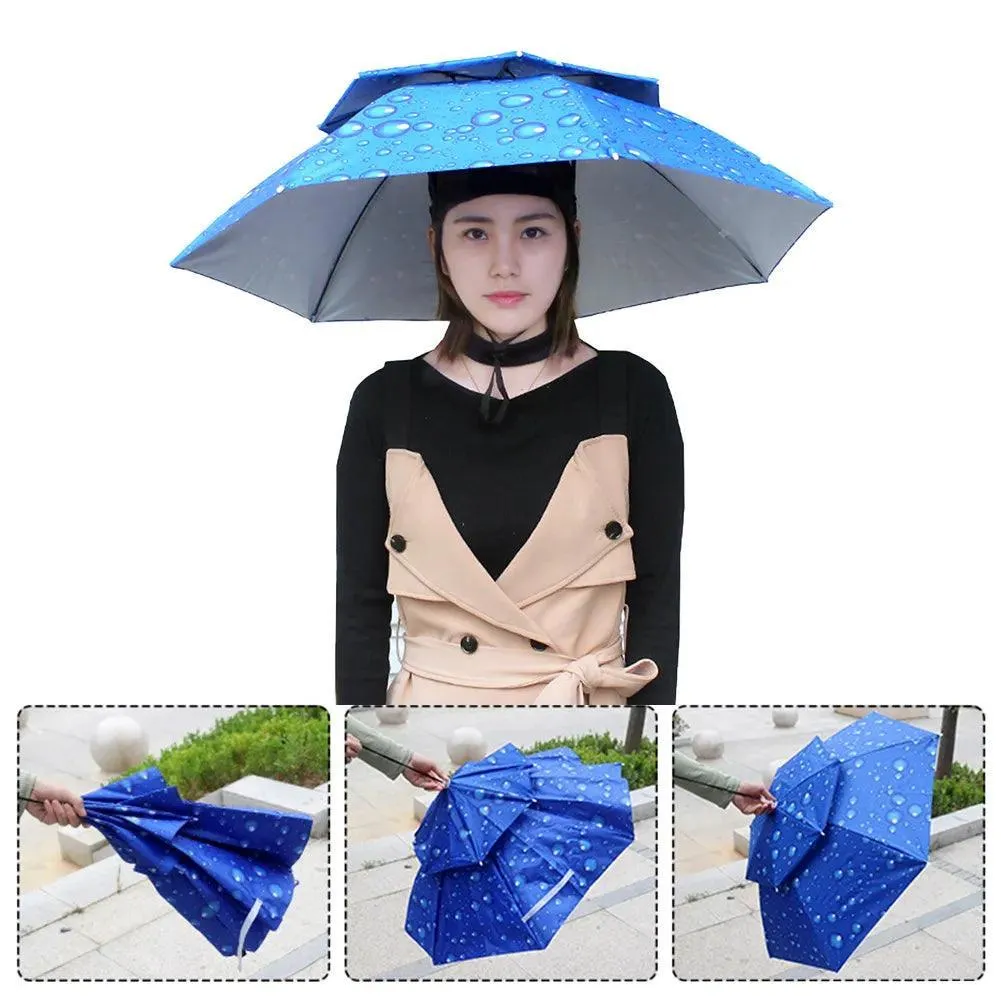 Best Portable Rain Umbrella Hat Army Green Foldable