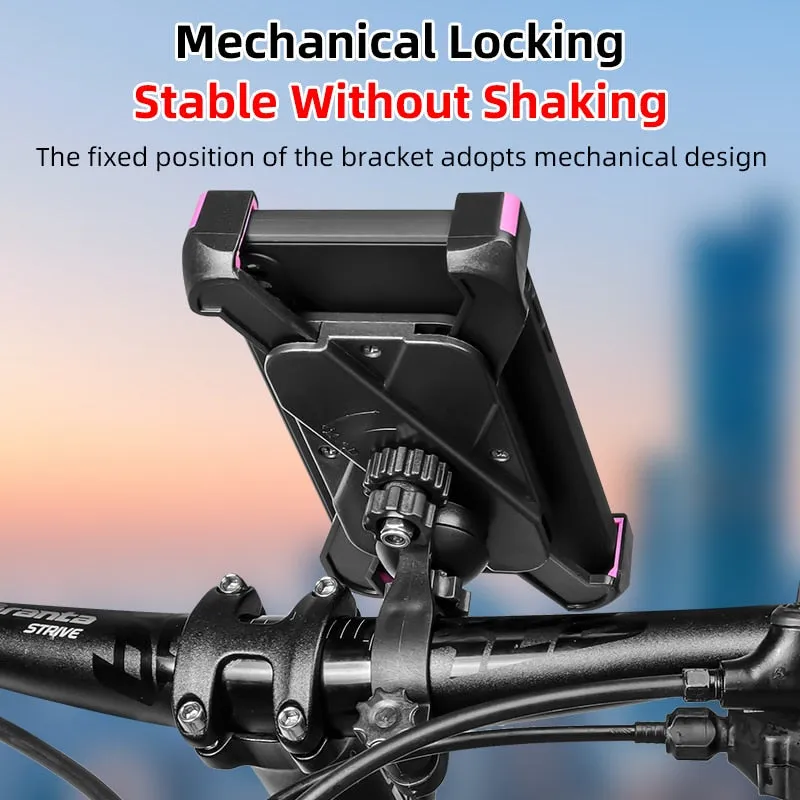 Bicycle Phone Mount 360° View Stable Lockable Cellphone Holder 6.5 Inch GPS Smartphone Bracket Bike Accessories