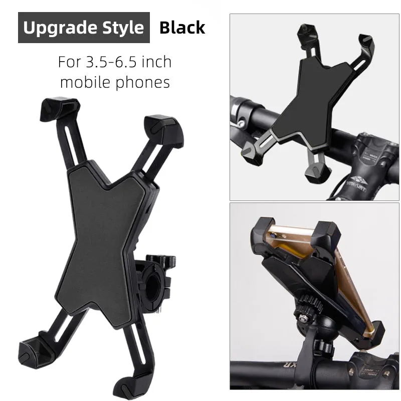 Bicycle Phone Mount 360° View Stable Lockable Cellphone Holder 6.5 Inch GPS Smartphone Bracket Bike Accessories
