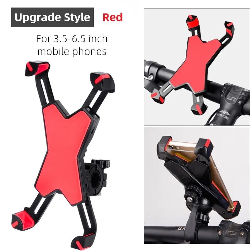 Bicycle Phone Mount 360° View Stable Lockable Cellphone Holder 6.5 Inch GPS Smartphone Bracket Bike Accessories